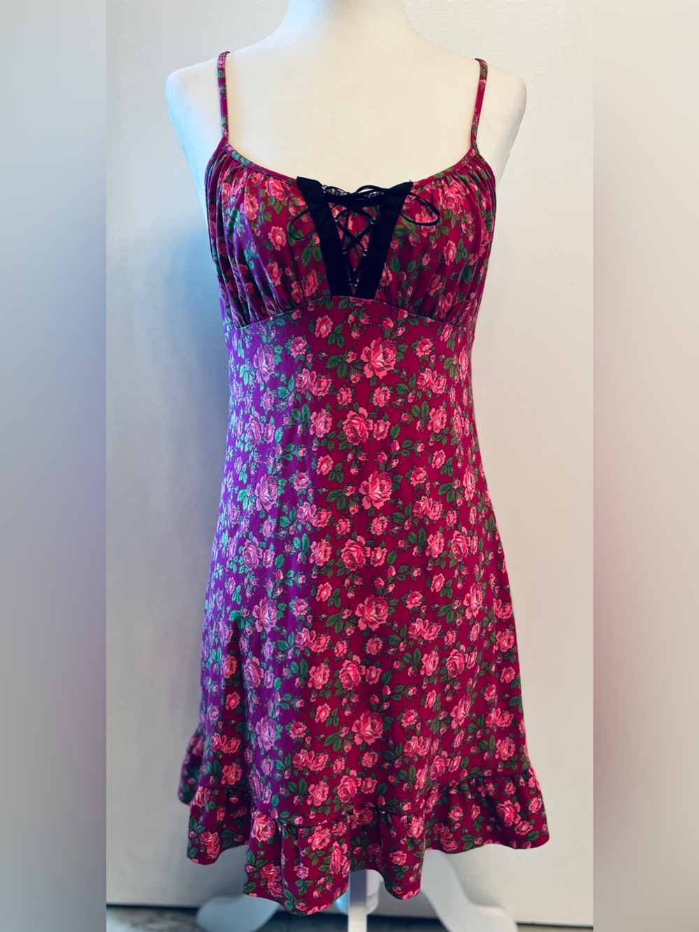 Y2K Betsey.Johnson Intimates pink floral dress size S 🔥🔥🔥